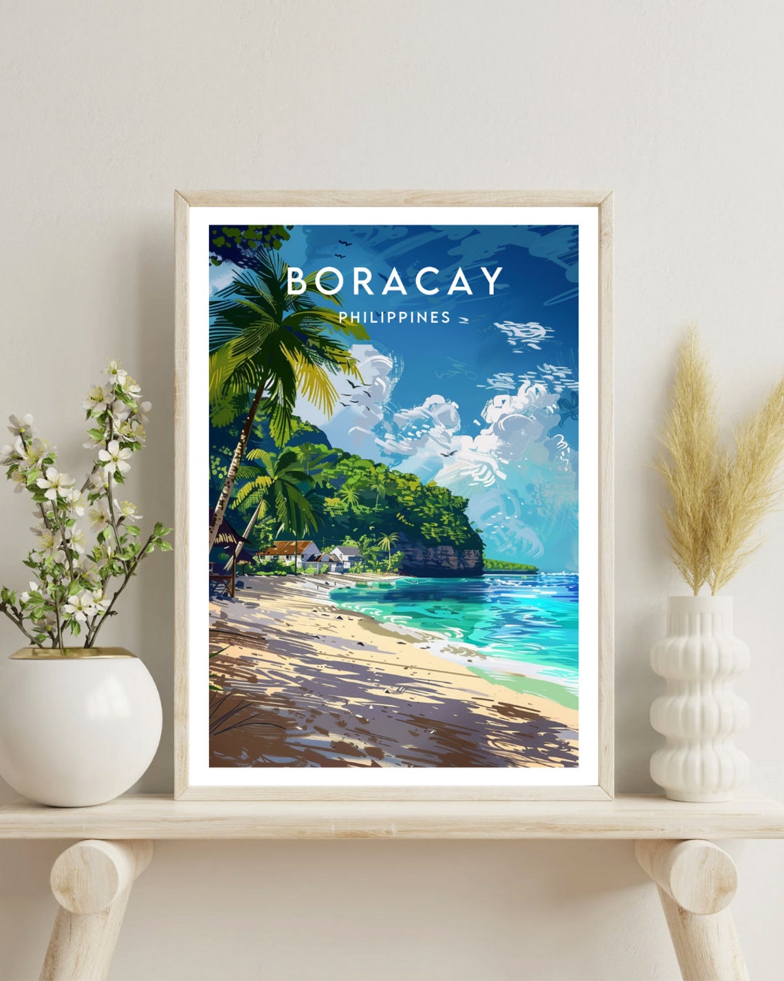 Boracay Philippines White Sand Beach Palms Island Travel Poster - Image 4
