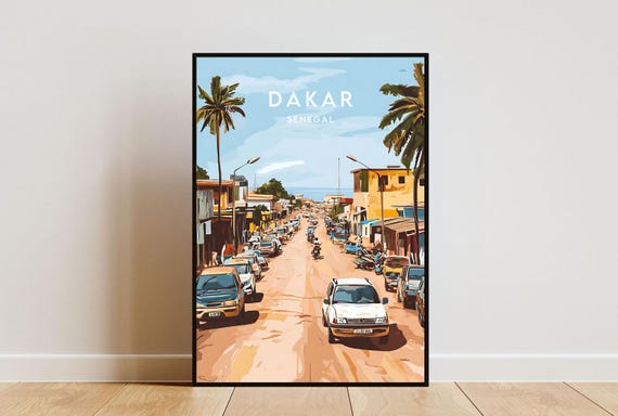 Dakar Travel Print Senegal Dakar Poster Senegal Poster Travel Wall Art Senegal Print Dakar Wall Art Senegal Africa Art Dakar Print