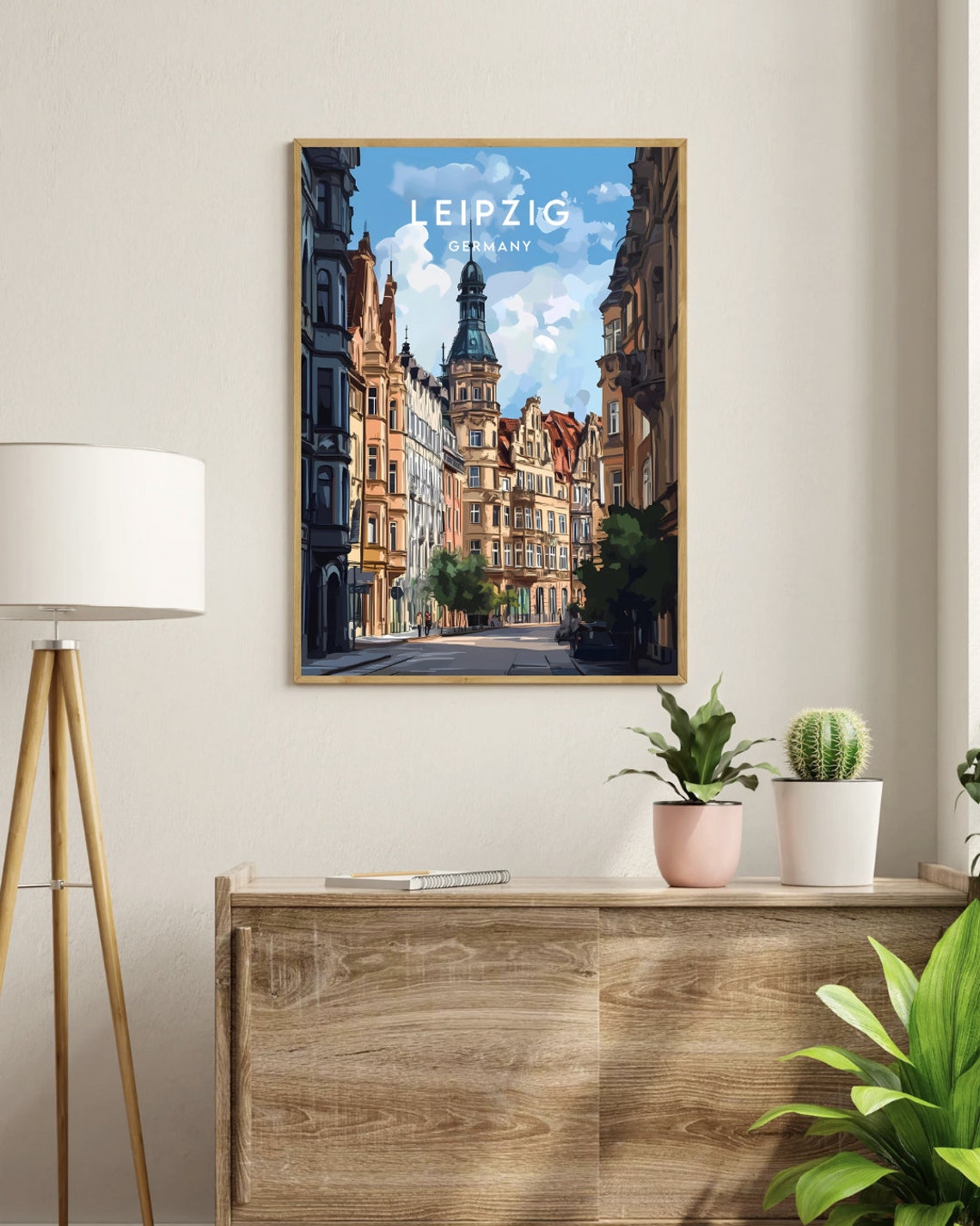 Leipzig Germany Historic Street Town Hall Tower Travel Poster - Image 3