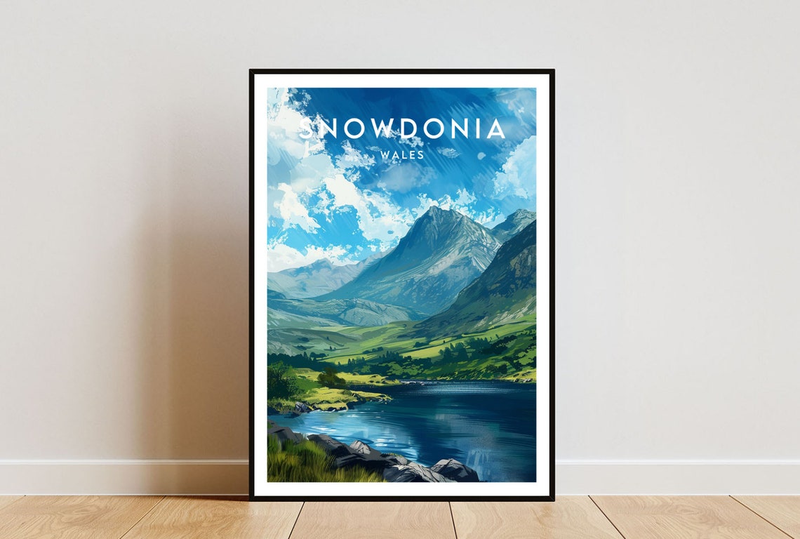 Snowdonia Travel Print Wales Snowdonia Poster Wales Poster Travel Wall Art Wales Print Poster Wales Europe Snowdonia
