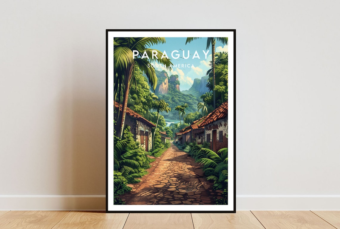 Paraguay Travel Poster, South America Travel Art