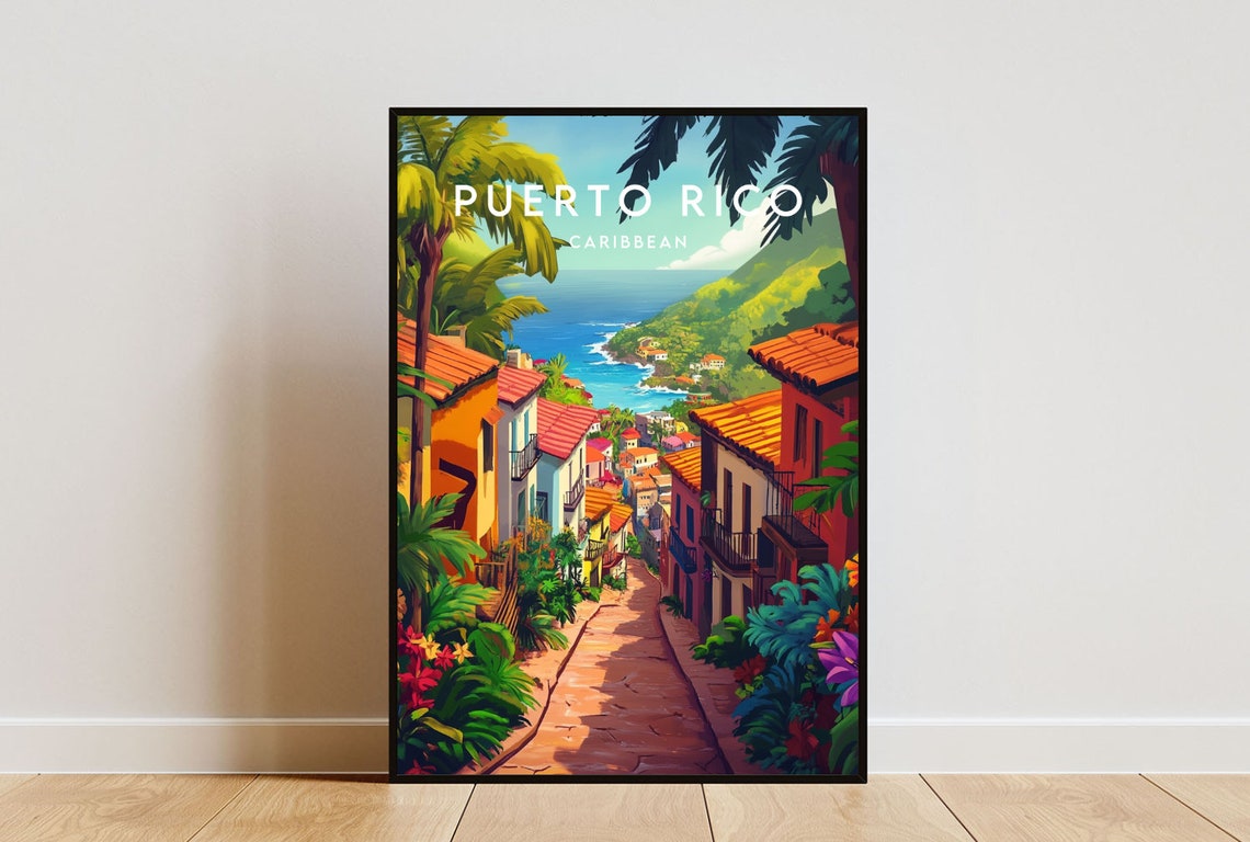 Puerto Rico Travel Print Caribbean Puerto Rico Poster Caribbean Poster Travel Wall Art Puerto Rico Print Puerto Rico Caribbean
