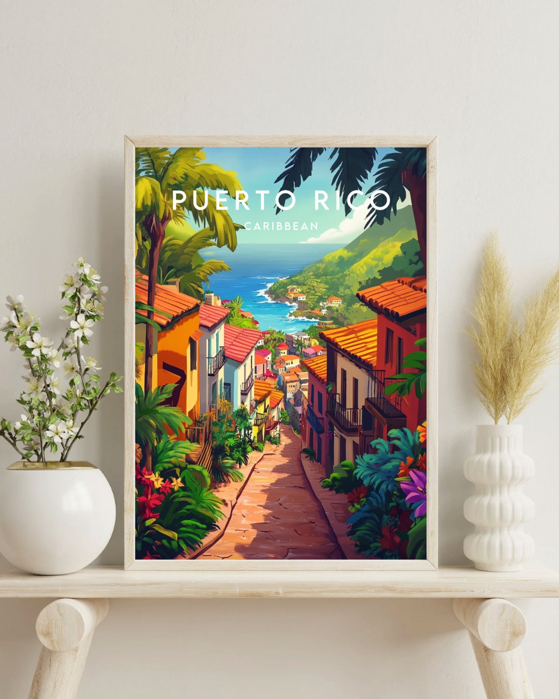 Puerto Rico Travel Print Caribbean Puerto Rico Poster Caribbean Poster Travel Wall Art Puerto Rico Print Puerto Rico Caribbean - Image 4