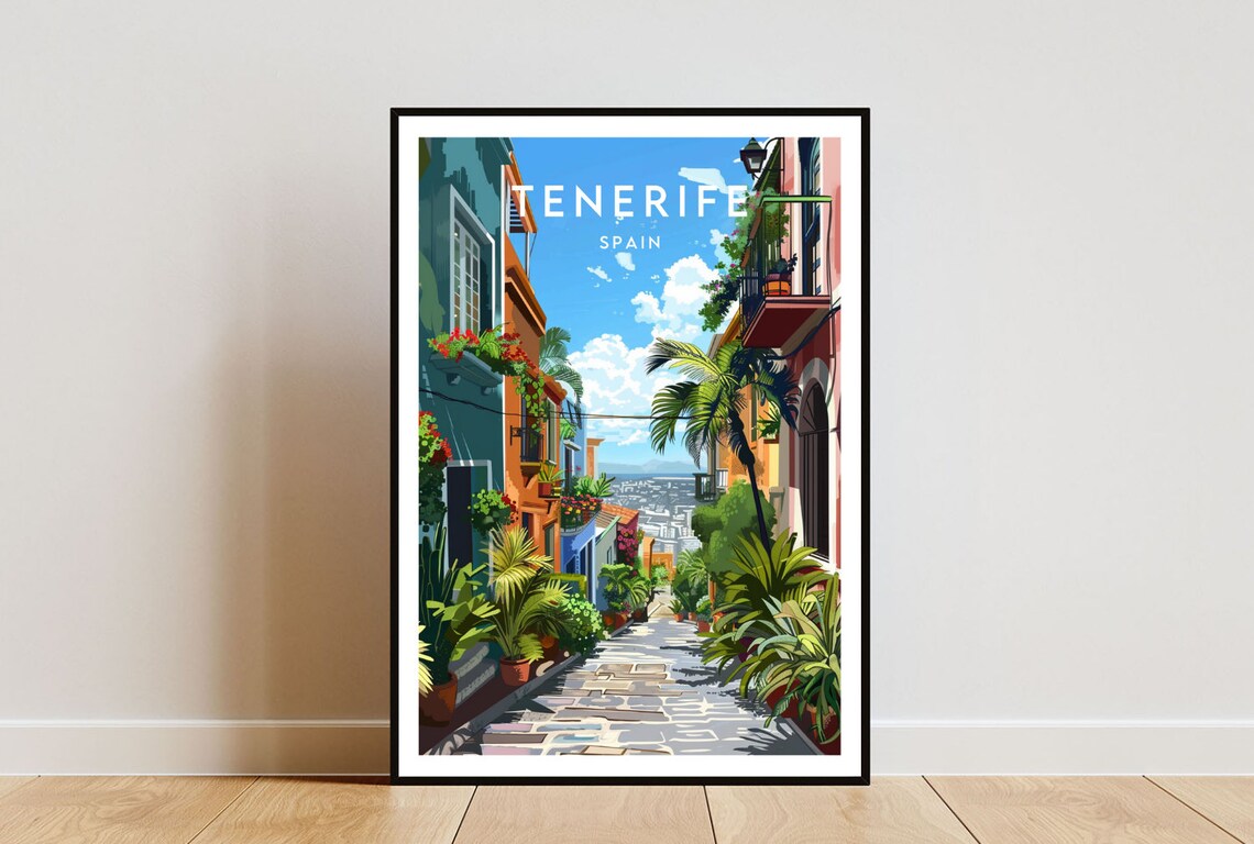 Tenerife Travel Poster, Spain Europe Wall Art