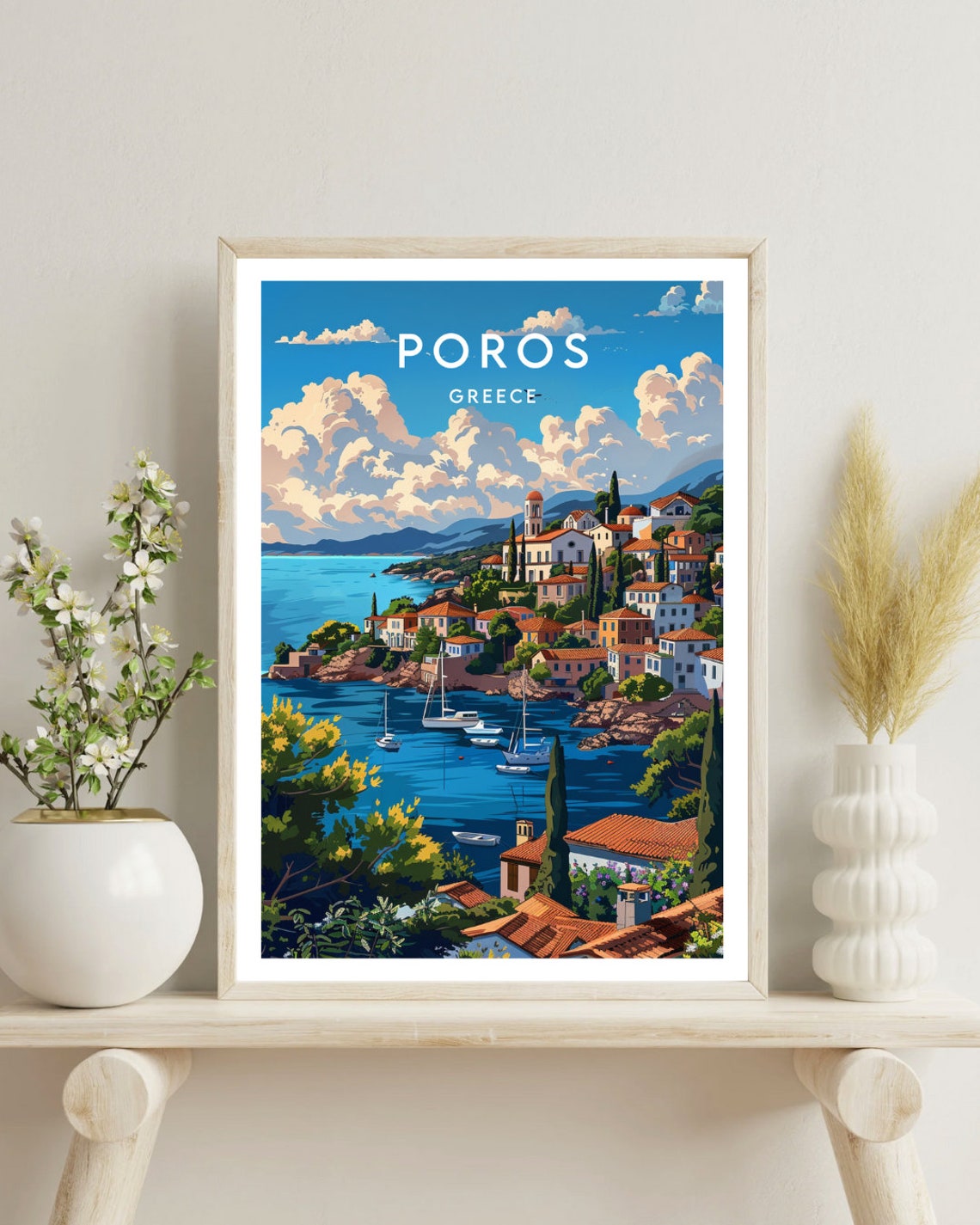 Poros Travel Print Greece Poros Poster Greece Poster Travel Wall Art Greece Print Poster Greece Europe Poros Greek Islands - Image 4