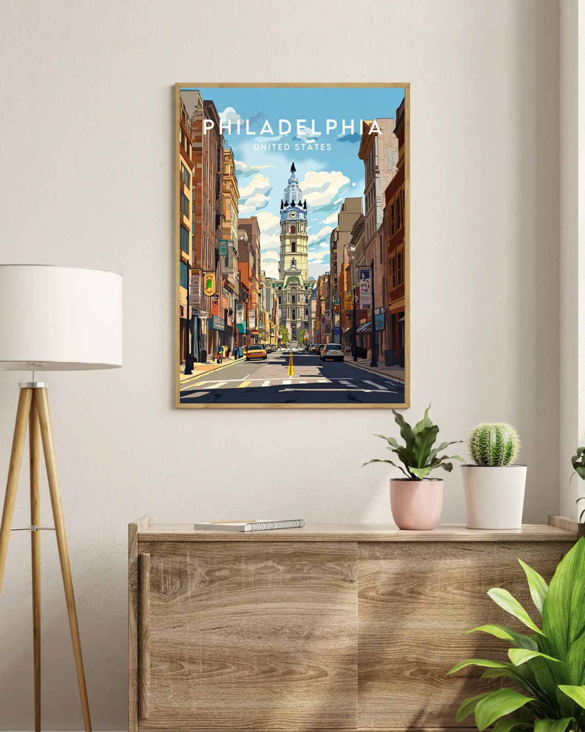 Philadelphia Pennsylvania City Hall Tower Street Scene Poster - Image 3