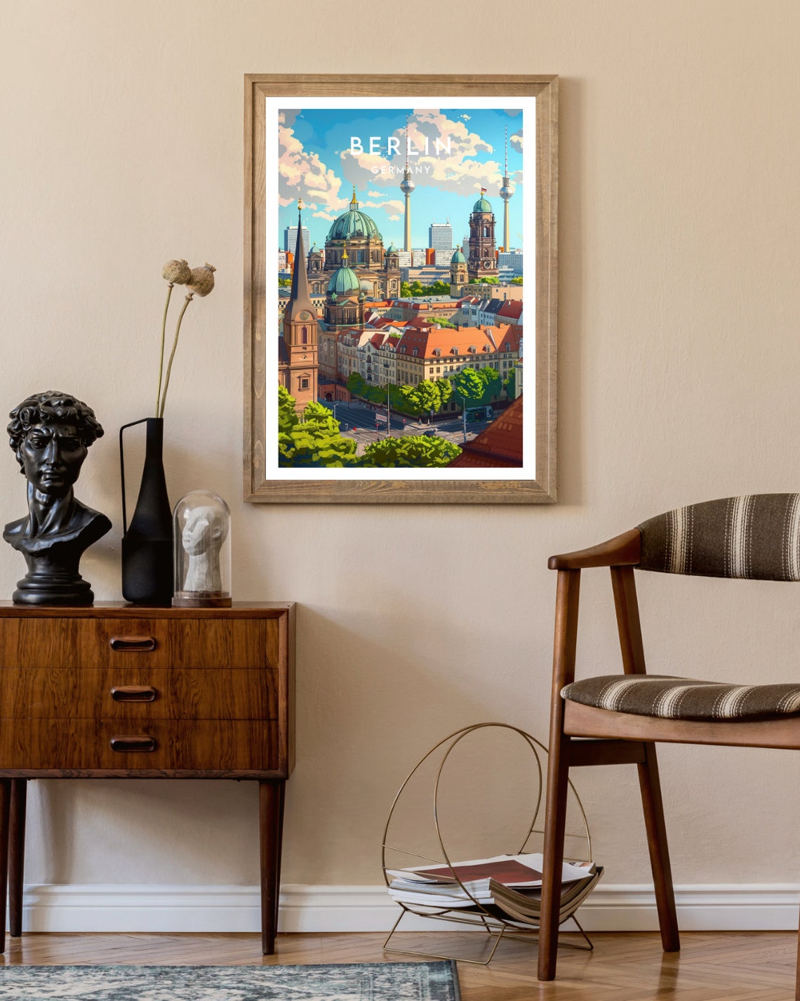 Berlin Germany TV Tower Cathedral Skyline Landmark Travel Poster - Image 2
