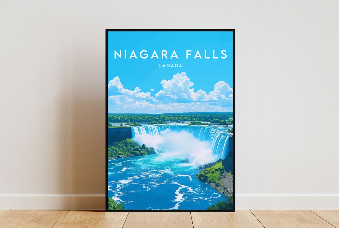 Niagara Falls Travel Poster, Canada Landscape