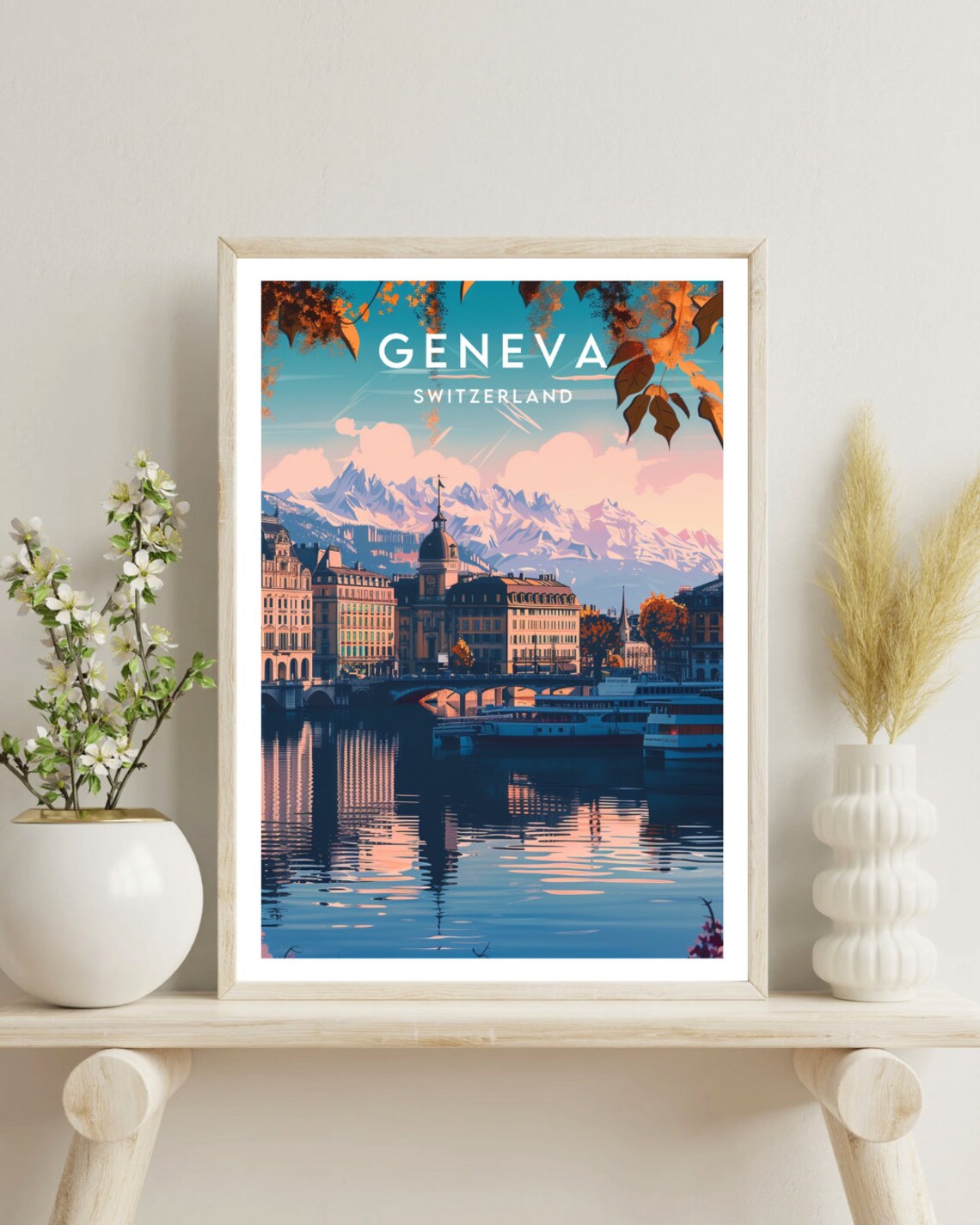 Geneva Travel Poster, Switzerland Europe Wall Art - Image 4