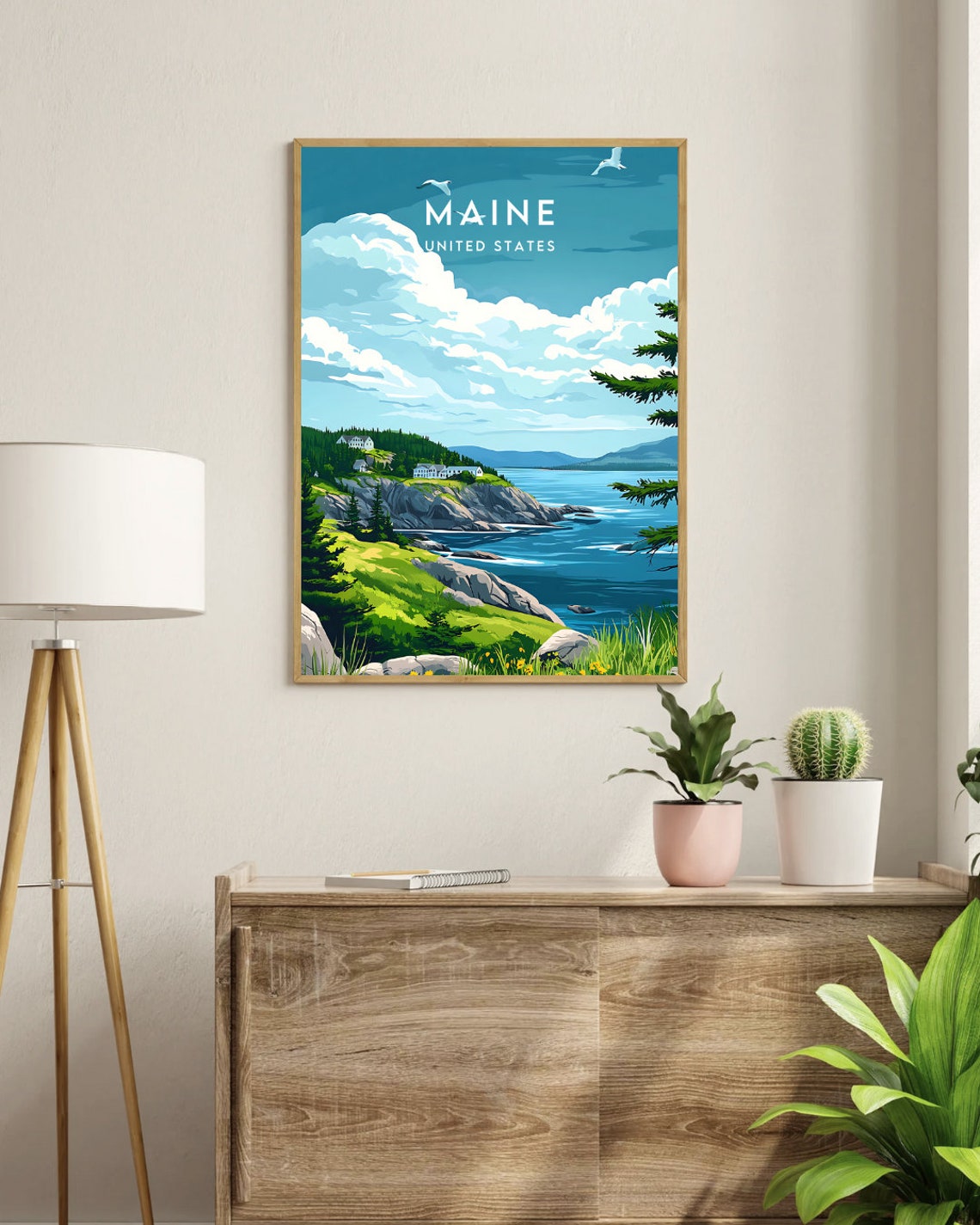 Maine Travel Print United States Maine Poster America Poster Travel Wall Art America Print Maine Usa United States Of America Print - Image 3
