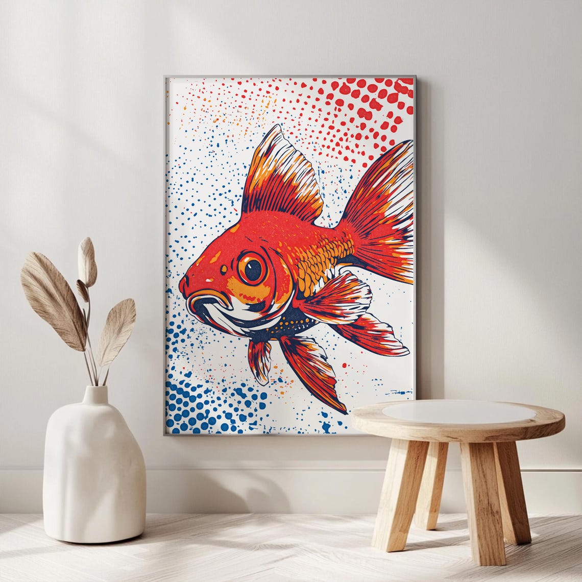 Goldfish Pop Art Print Bold Vibrant Fish Wall Art Japanese Inspired Retro Poster Modern Home Decor - Image 3