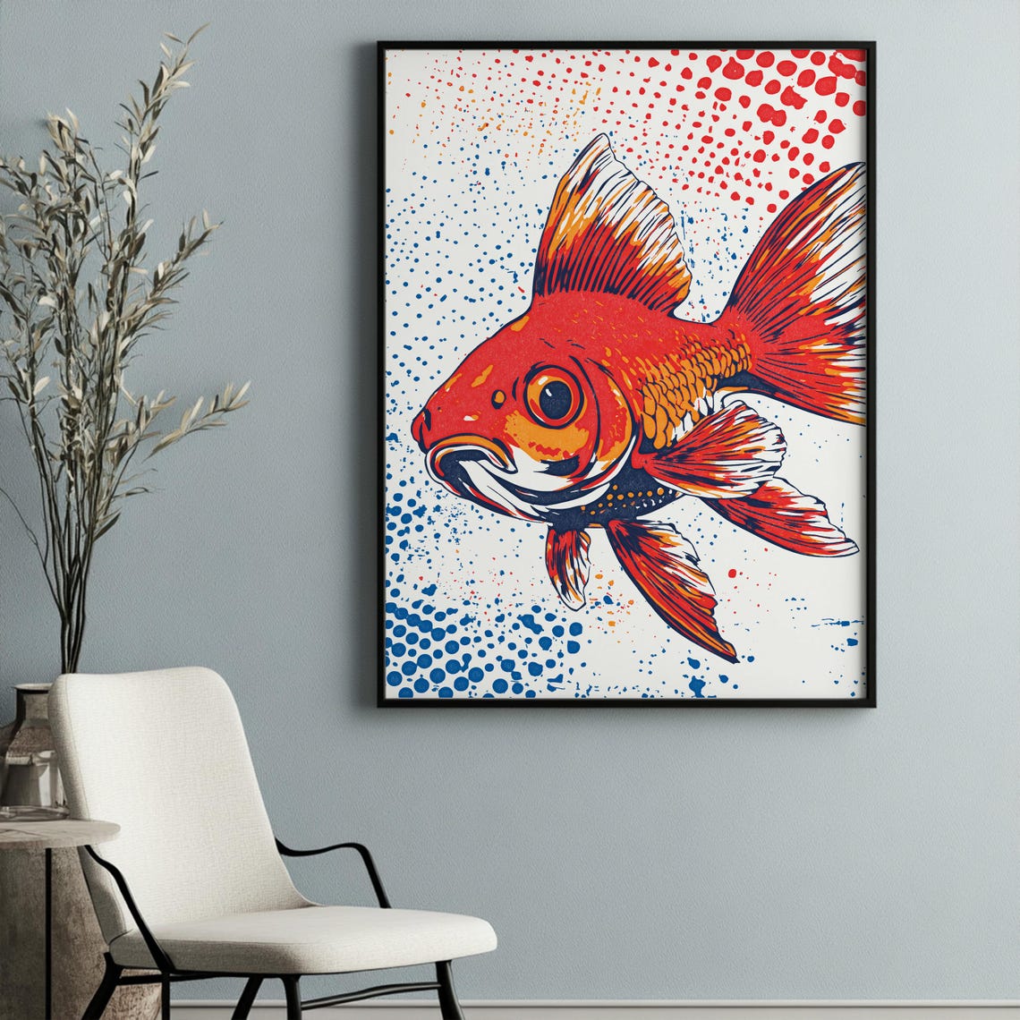 Goldfish Pop Art Print Bold Vibrant Fish Wall Art Japanese Inspired Retro Poster Modern Home Decor - Image 5