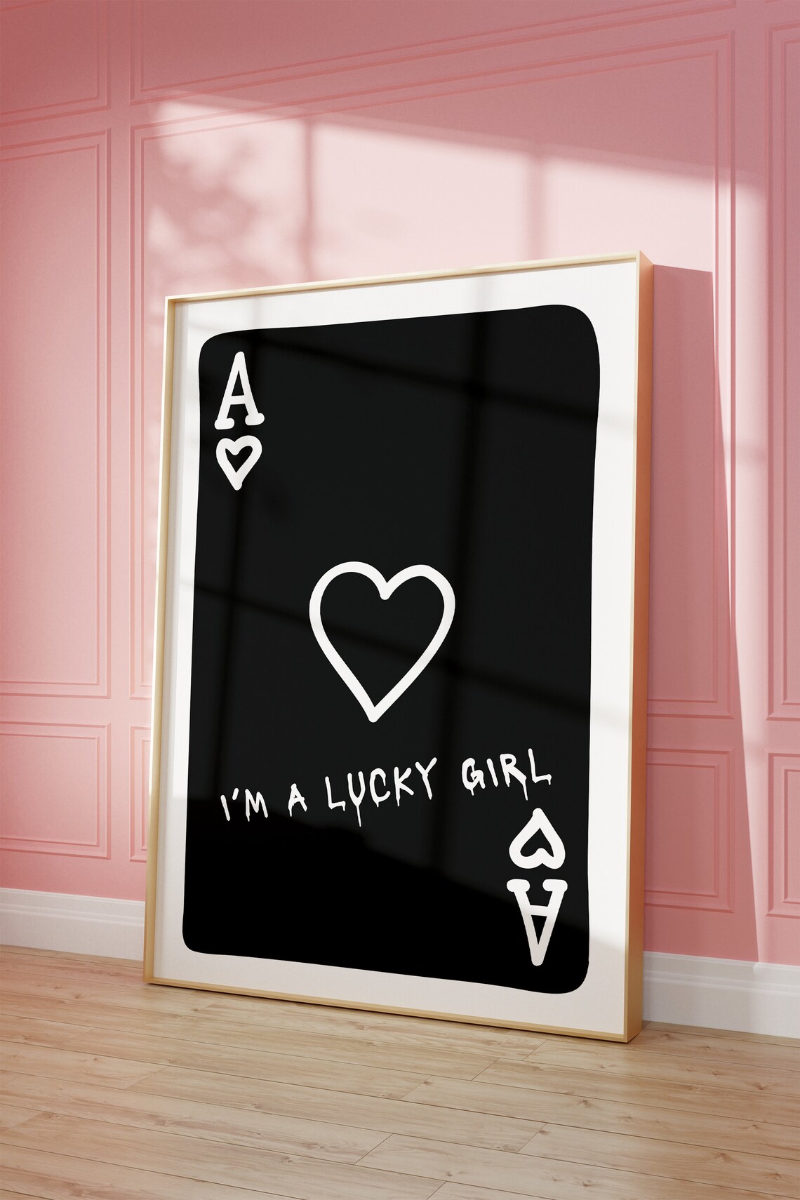 I'm A Lucky Girl Black Ace of Hearts Playing Card Poster Art - Image 2