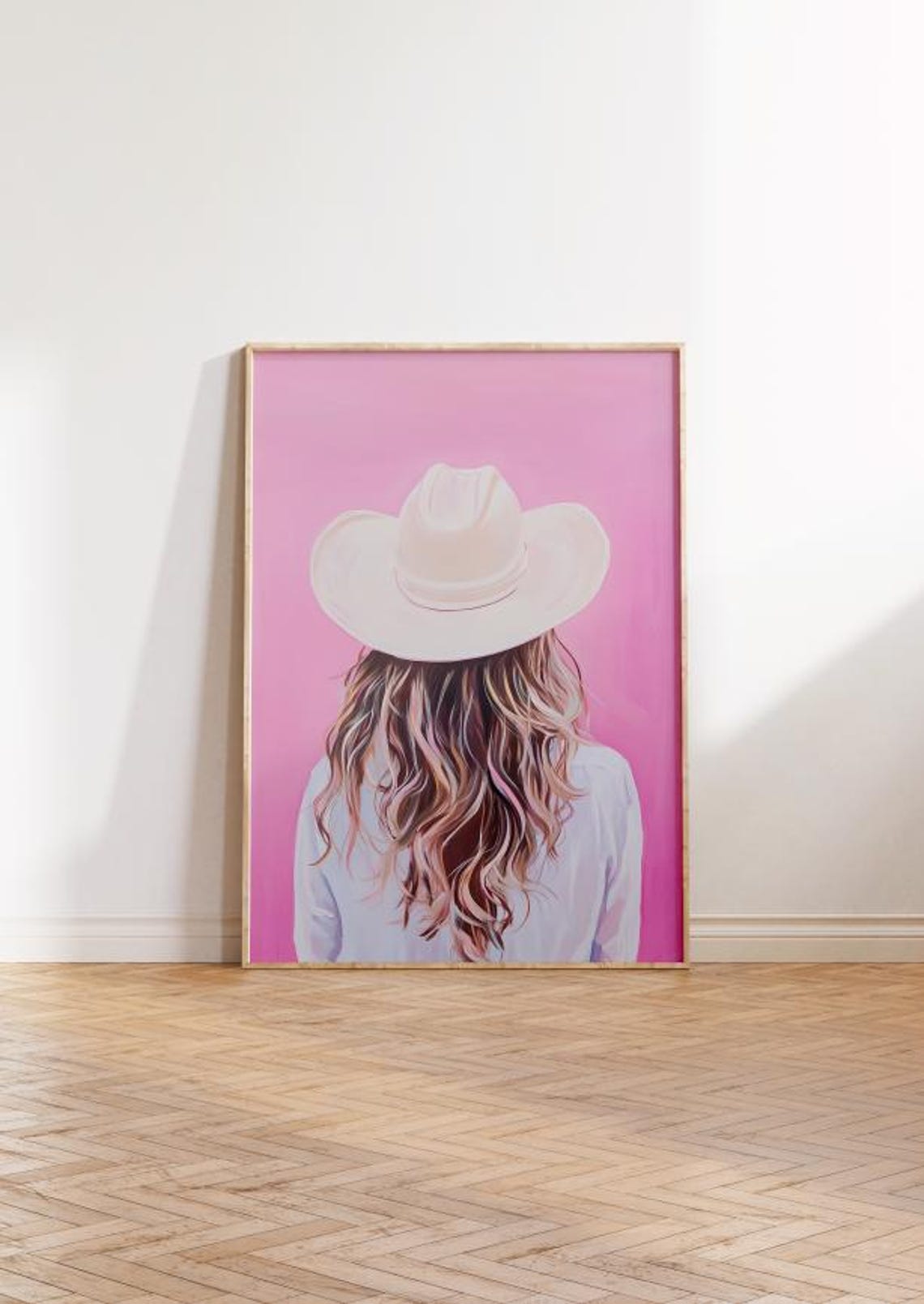 Preppy Pink Cowgirl Wall Art Cowgirl Dorm Decor Teen Bedroom Wall Print Poster Preppy Pink Room Decor Aesthetic - Image 2