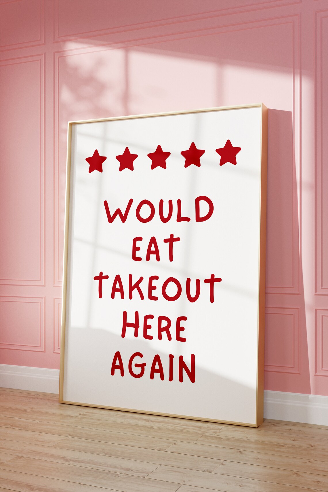 Aesthetic Kitchen Decor Cute Cooking Takeout Kitchen Wall Art Print Minimalist Kitchen Art Retro Typography Art Print - Image 2