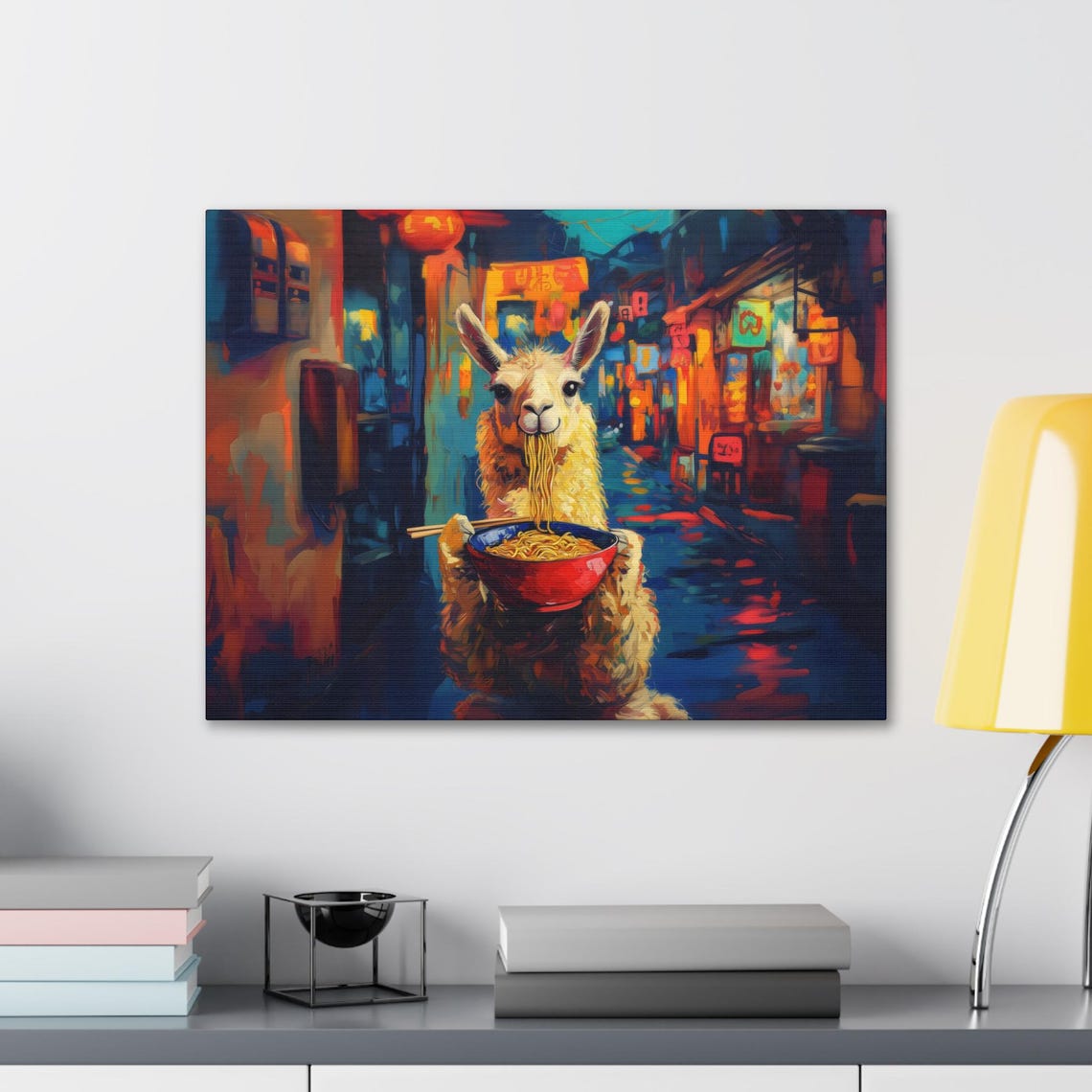 Maximalist Eclectic Ramen Llama Print Bold Altered Animal Portrait Fantasy Fun Colorful Renaissance Rustic Art - Image 2