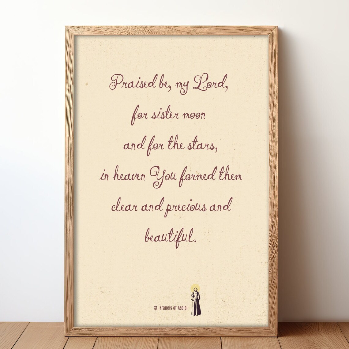 St Francis Of Assisi Sister Moon And Stars Prayer Quote Poster
