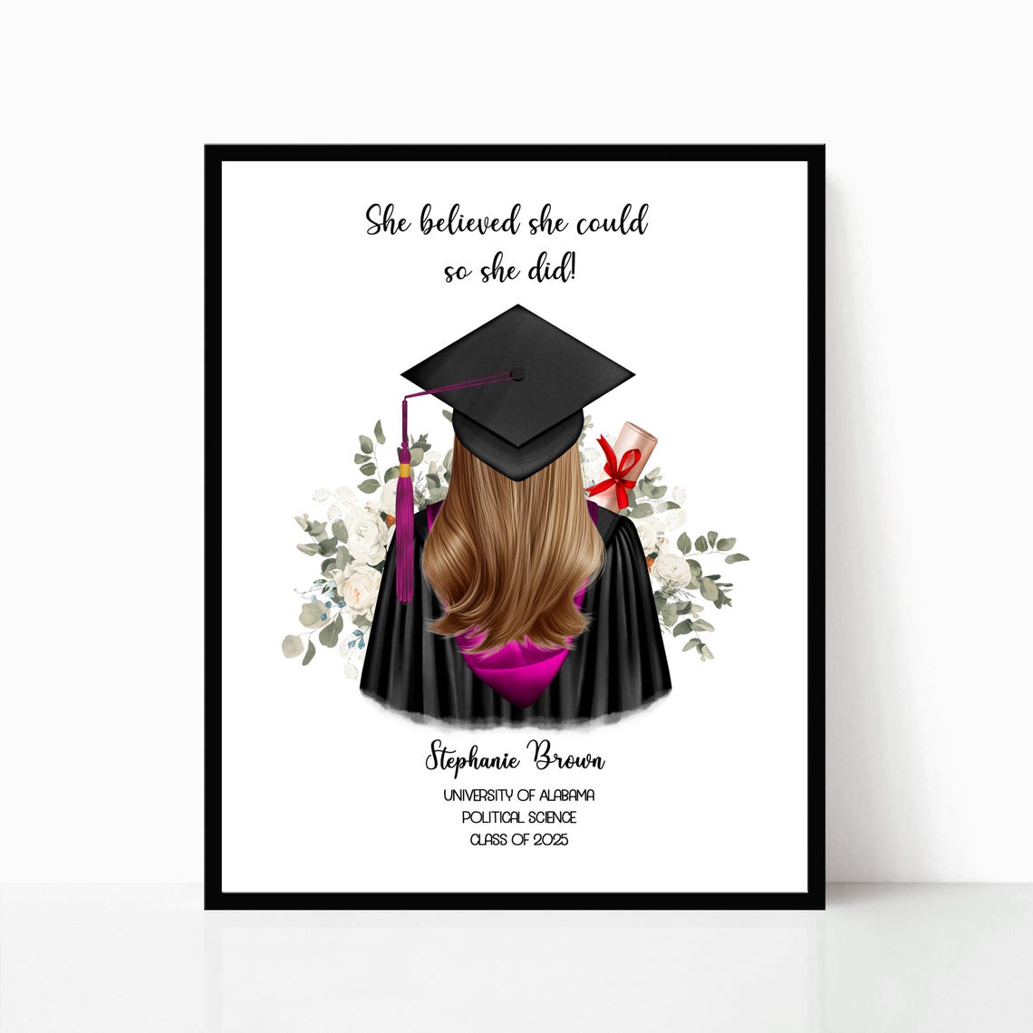 She Believed She Could So She Did Graduation Keepsake Poster
