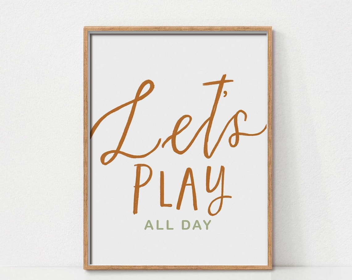 Lets Play All Day Kids Playroom Art Print