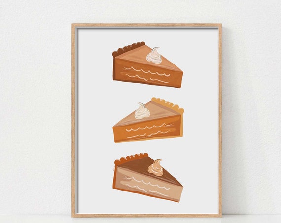 Pumpkin Pie Thanksgiving Kitchen Decor Art Print