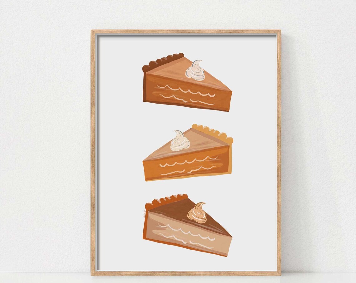 Pumpkin Pie Thanksgiving Kitchen Decor Art Print