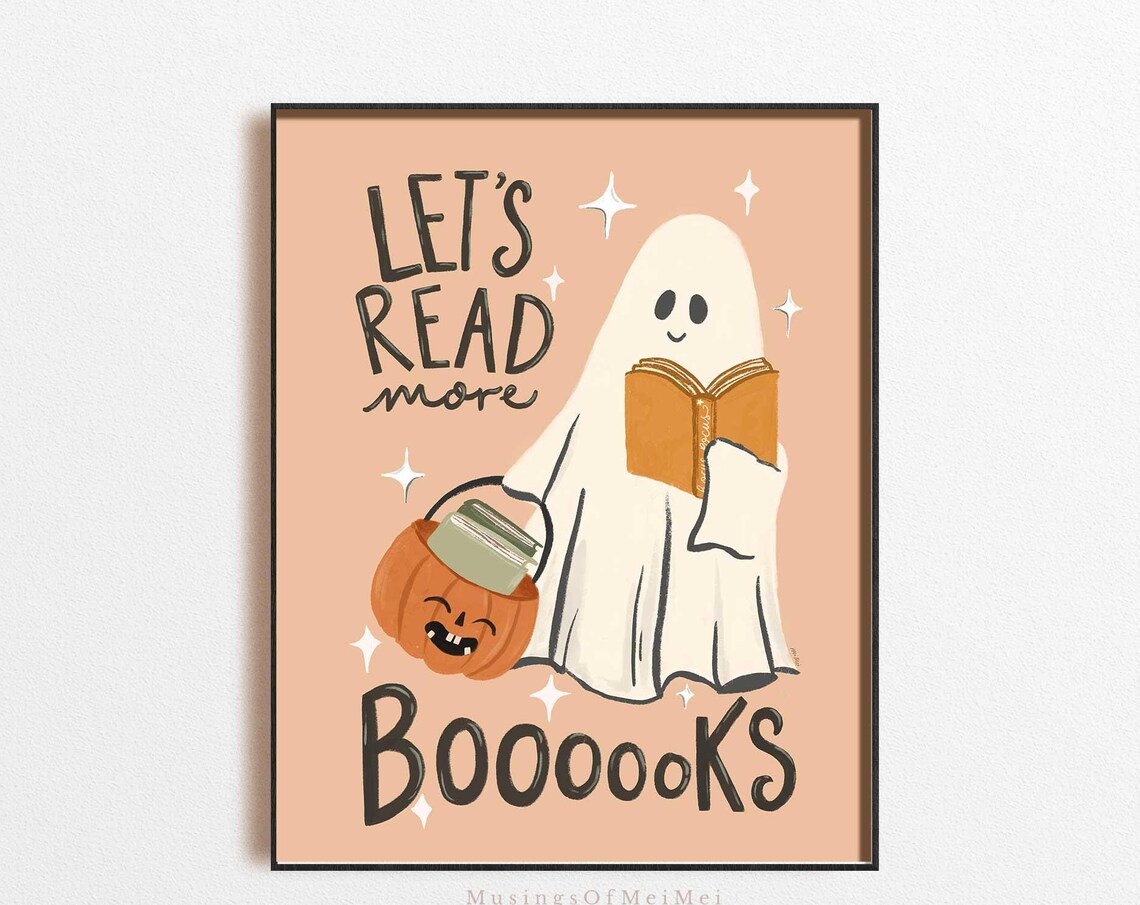 Halloween Read More Books Classroom Wall Art Print