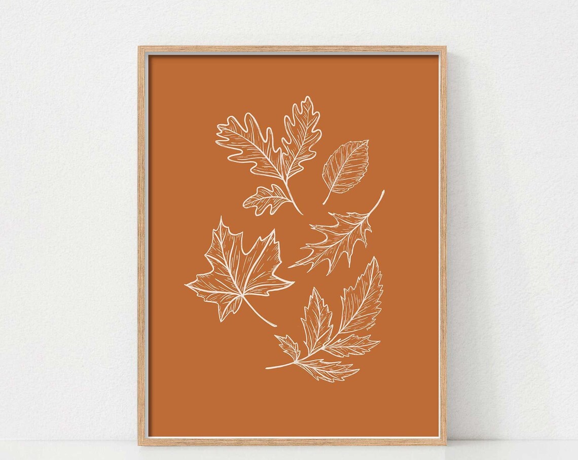 Autumn Leaves Poster Print, Minimalist Autumn Art