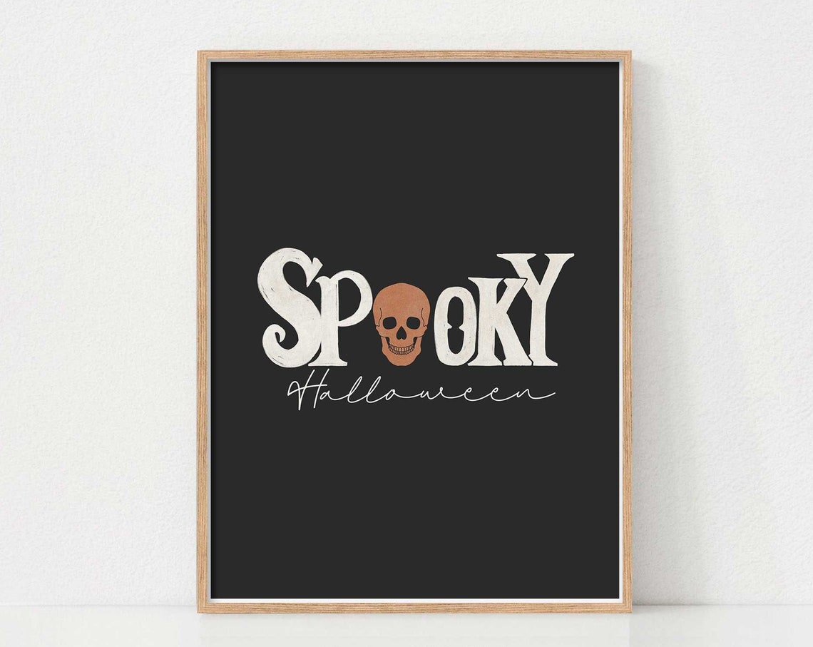 Halloween Sign Spooky Wall Art Printables Minimalist Decor Large