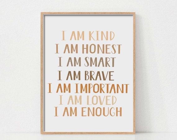 Kids Affirmations Boho Nursery Art Print