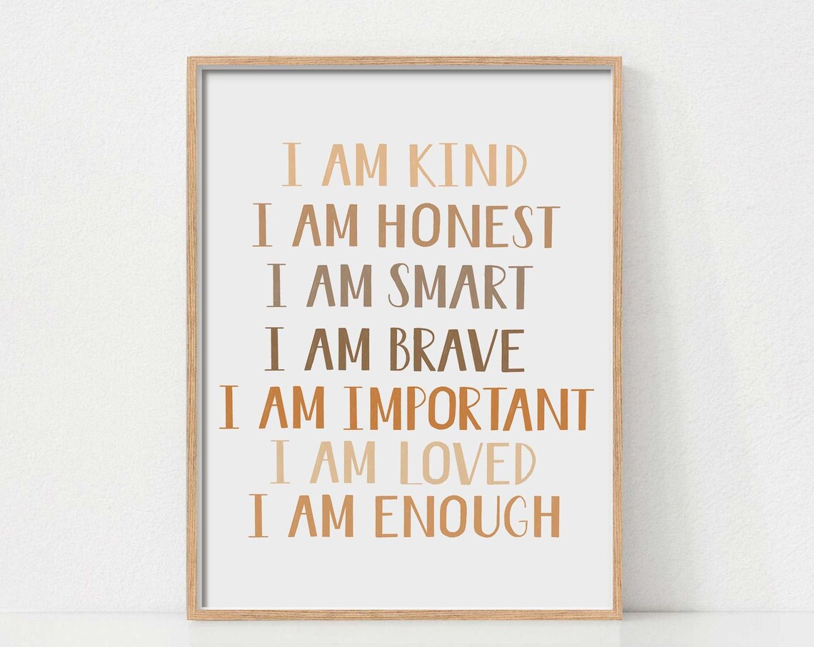 Kids Affirmations Boho Nursery Art Print