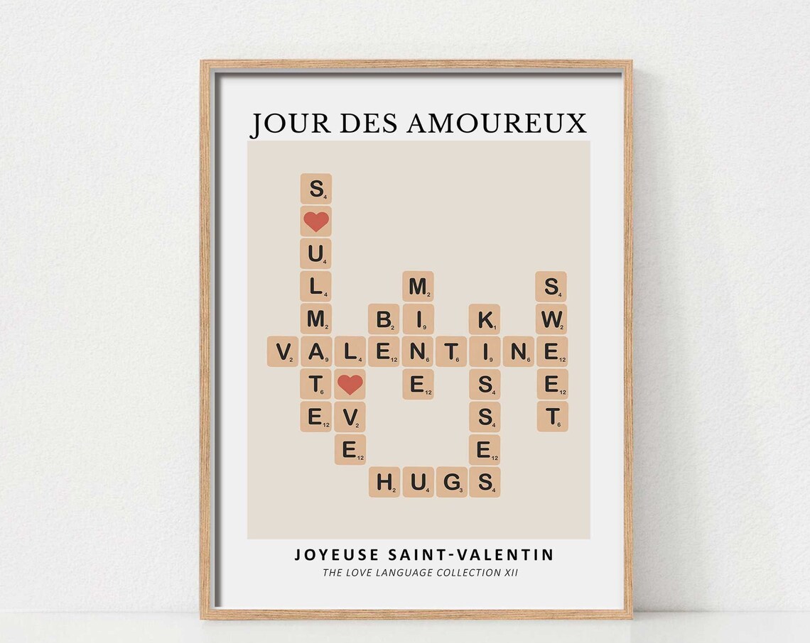 Valentines Day Scrabble Tile Love Art Print