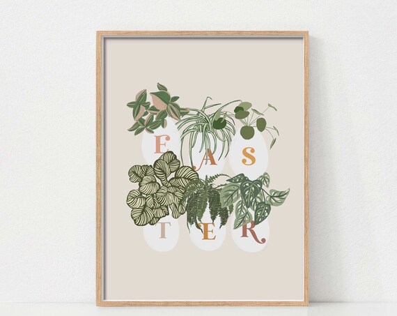 Easter Plants Wall Art Spring Greenery Decor Botanical Poster Indoor Plant Illustration Holiday Home Downloads