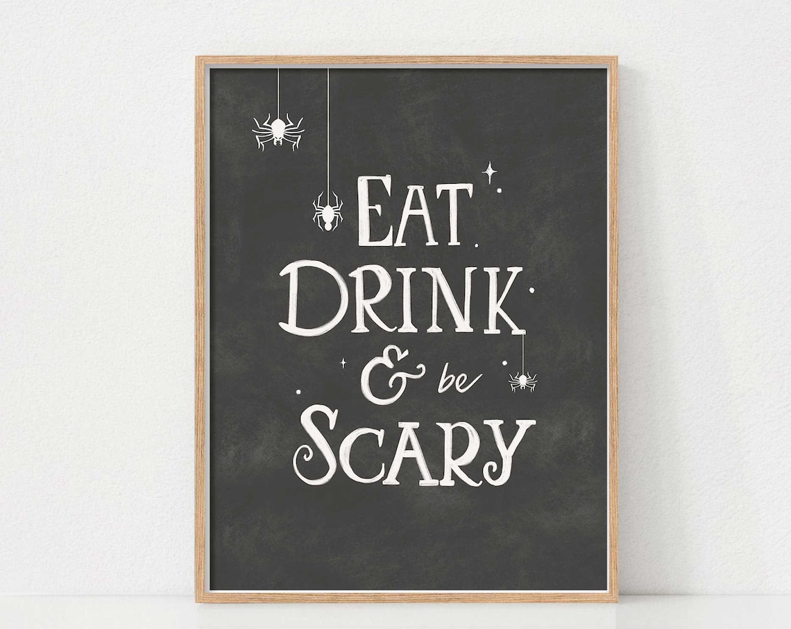 Eat Drink And Be Scary Halloween Kitchen Art Print