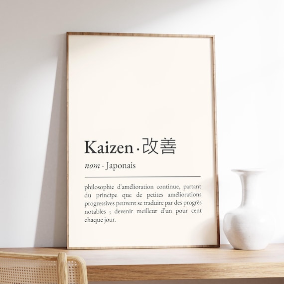 Kaizen Japanese Definition French Philosophy Continuous Growth Poster