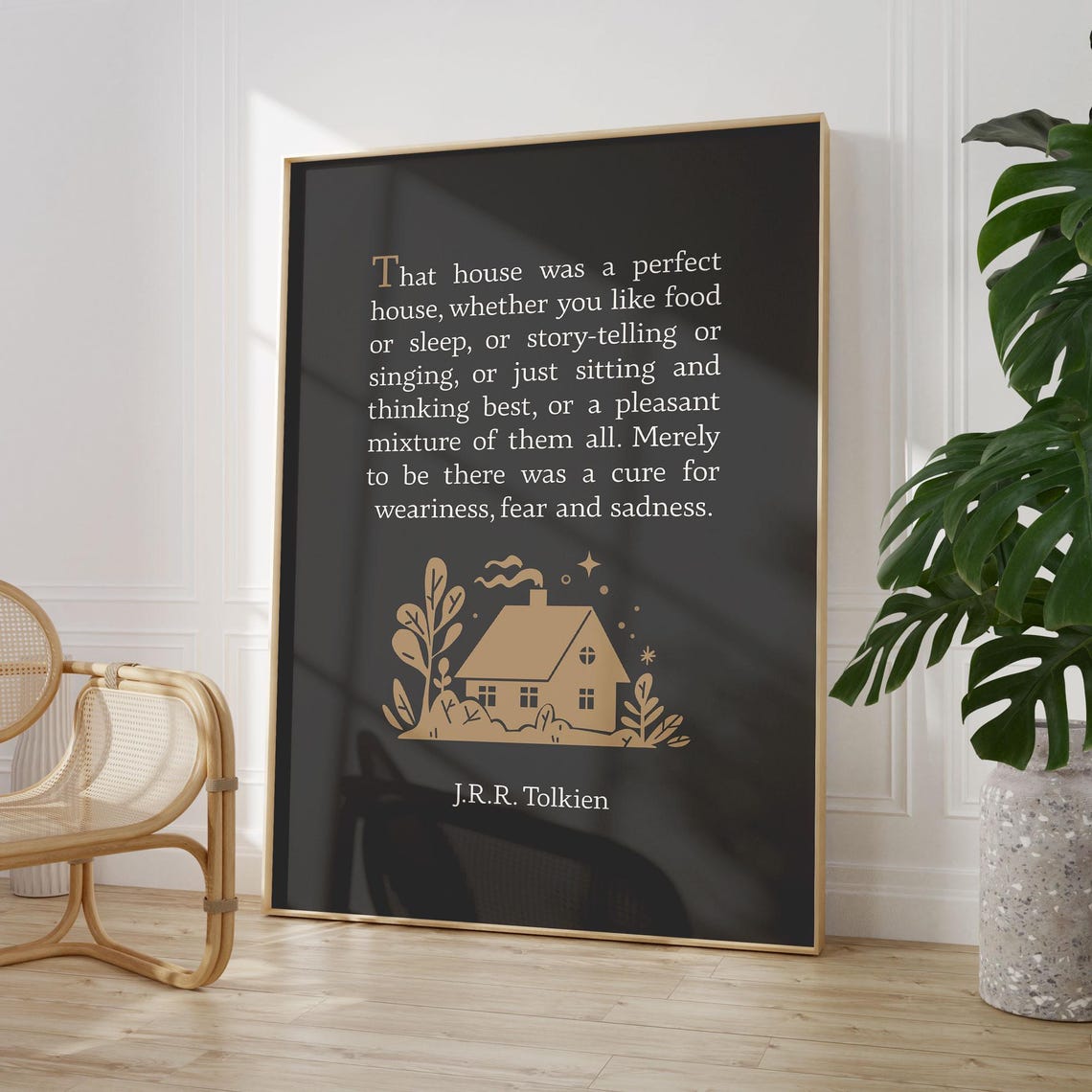 JRR Tolkien That House Was A Perfect House Quote Cottage Art Poster - Image 4