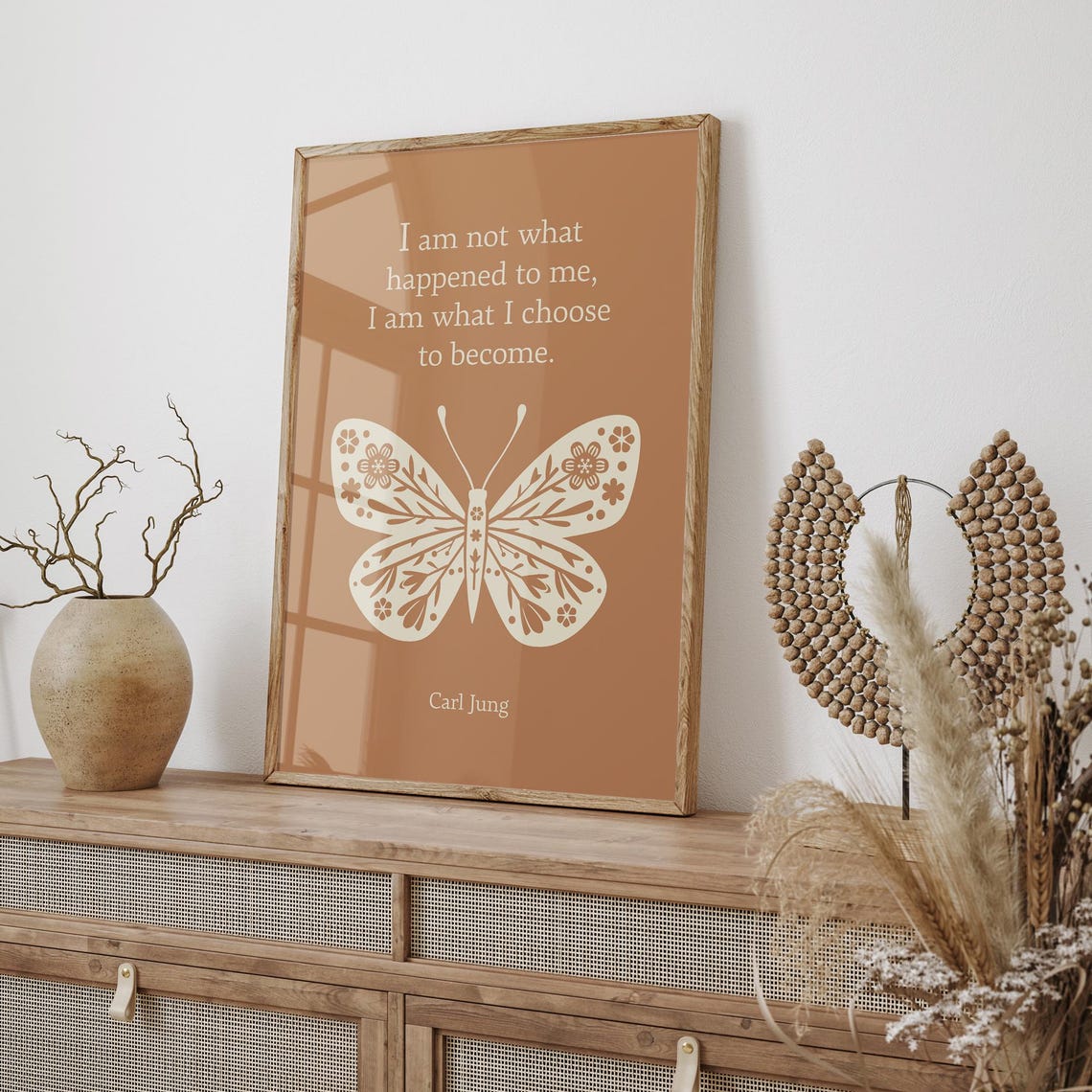 Carl Jung I Am What I Choose To Become Terracotta Butterfly Poster - Image 2