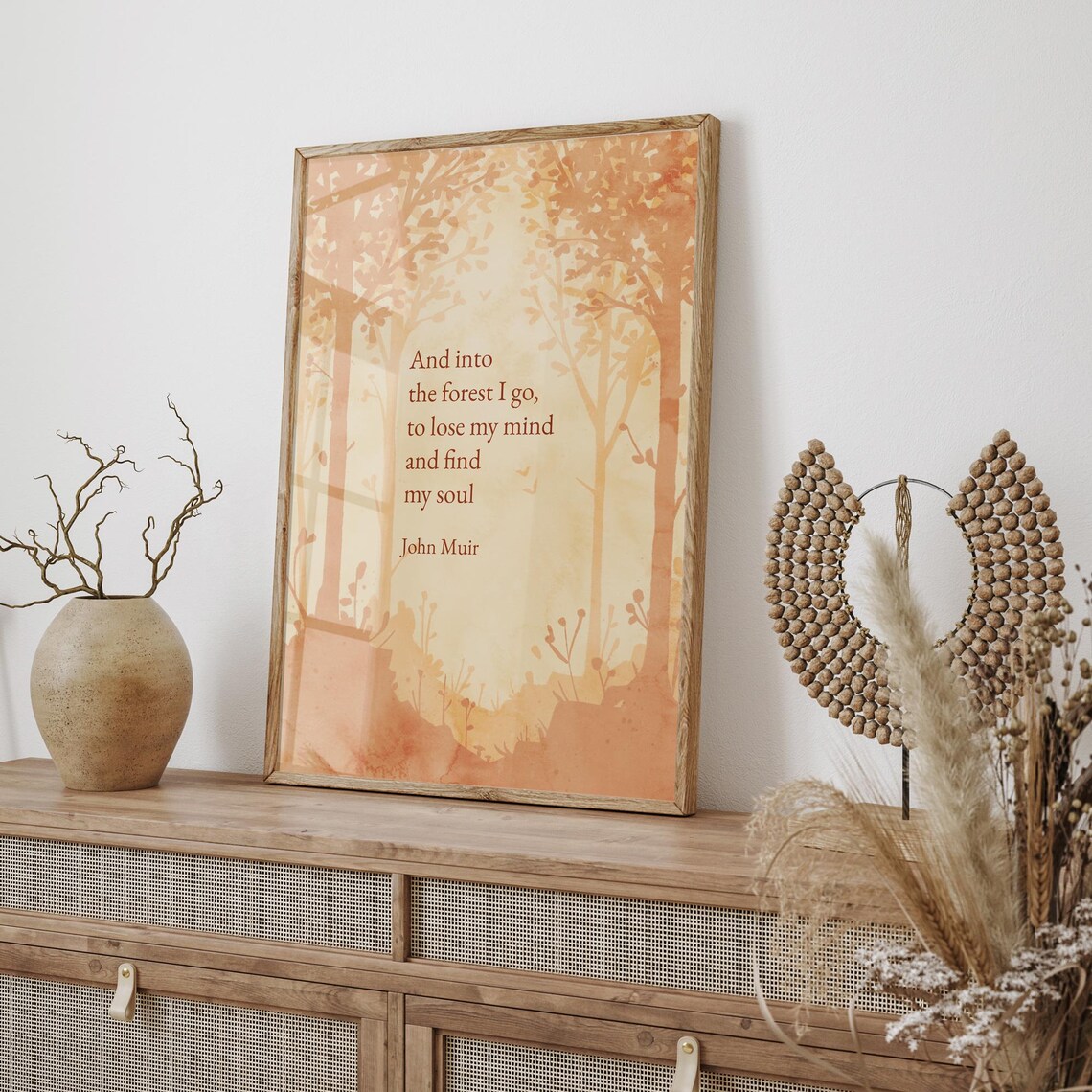 John Muir Quote Print And Into The Forest I Go Poster Wilderness Wall Art Watercolor Autumn Landscape Painting Nature Gifts Cabin Decor - Image 3