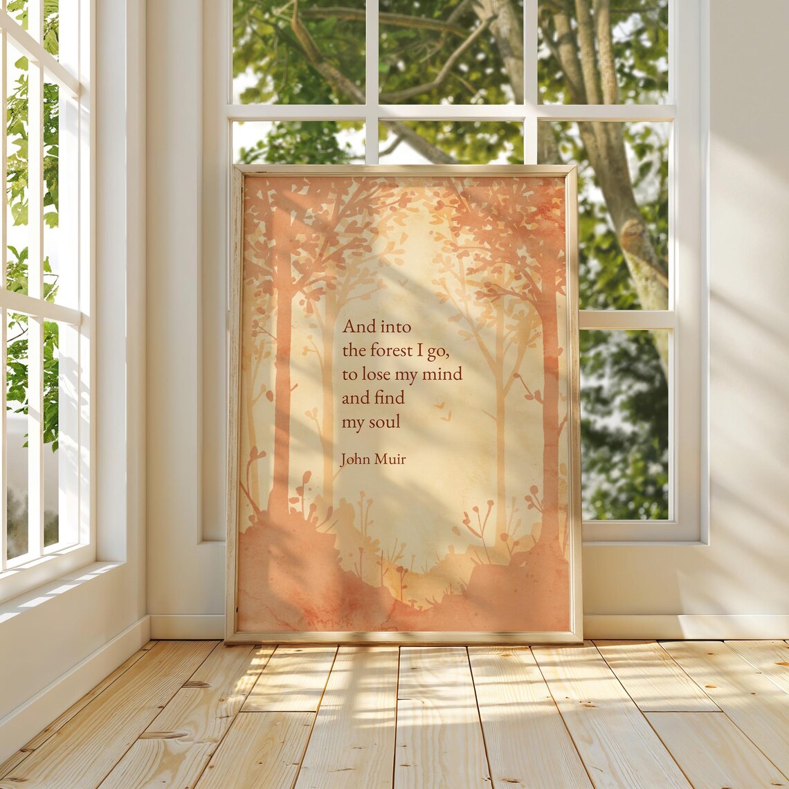John Muir Quote Print And Into The Forest I Go Poster Wilderness Wall Art Watercolor Autumn Landscape Painting Nature Gifts Cabin Decor - Image 4