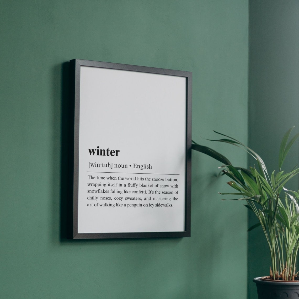 Winter Noun Dictionary Definition Poster for Cozy Seasonal Decor - Image 3