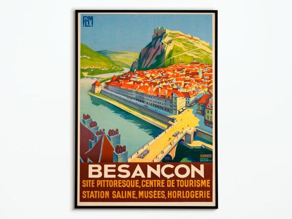 Vintage Besanon France Travel Poster Art Print