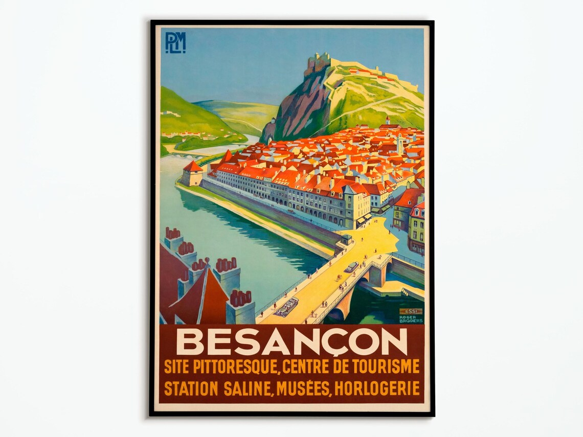 Vintage Besanon France Travel Poster Art Print