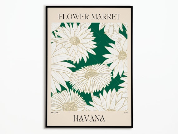 Flower Market Poster, Botanical Wall Decoration