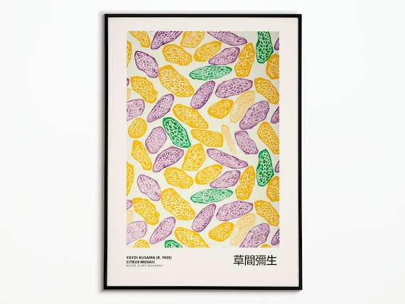 Yayoi Kusama Citrus Mosaic Abstract Fruit Art Exhibition Poster