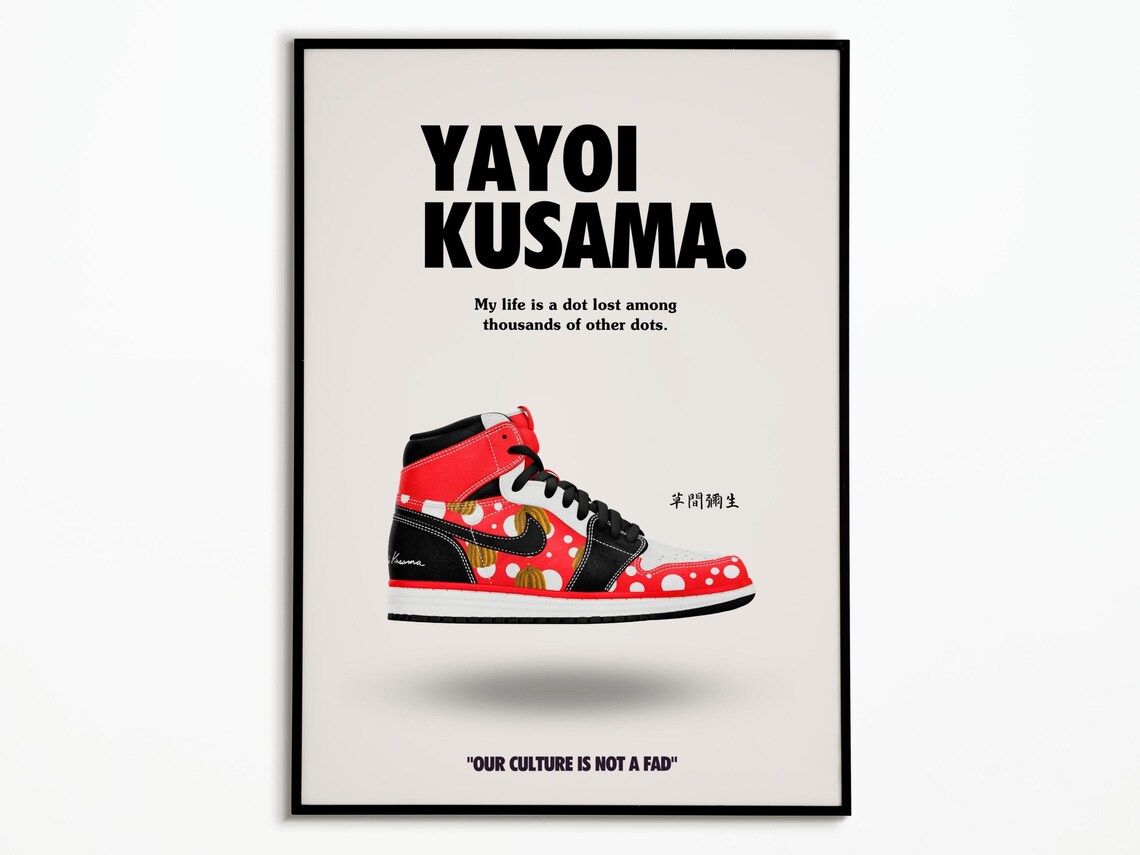 Yayoi Kusama Polka Dot Sneaker Quote Street Style Art Poster