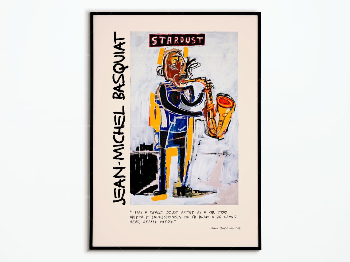 Jean-Michel Basquiat Stardust Saxophone Player Jazz Art Poster