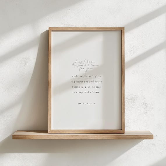 Jeremiah 2911 Wall Art For I Know The Plans Have You Modern Christian Print Bible Verse Nursery