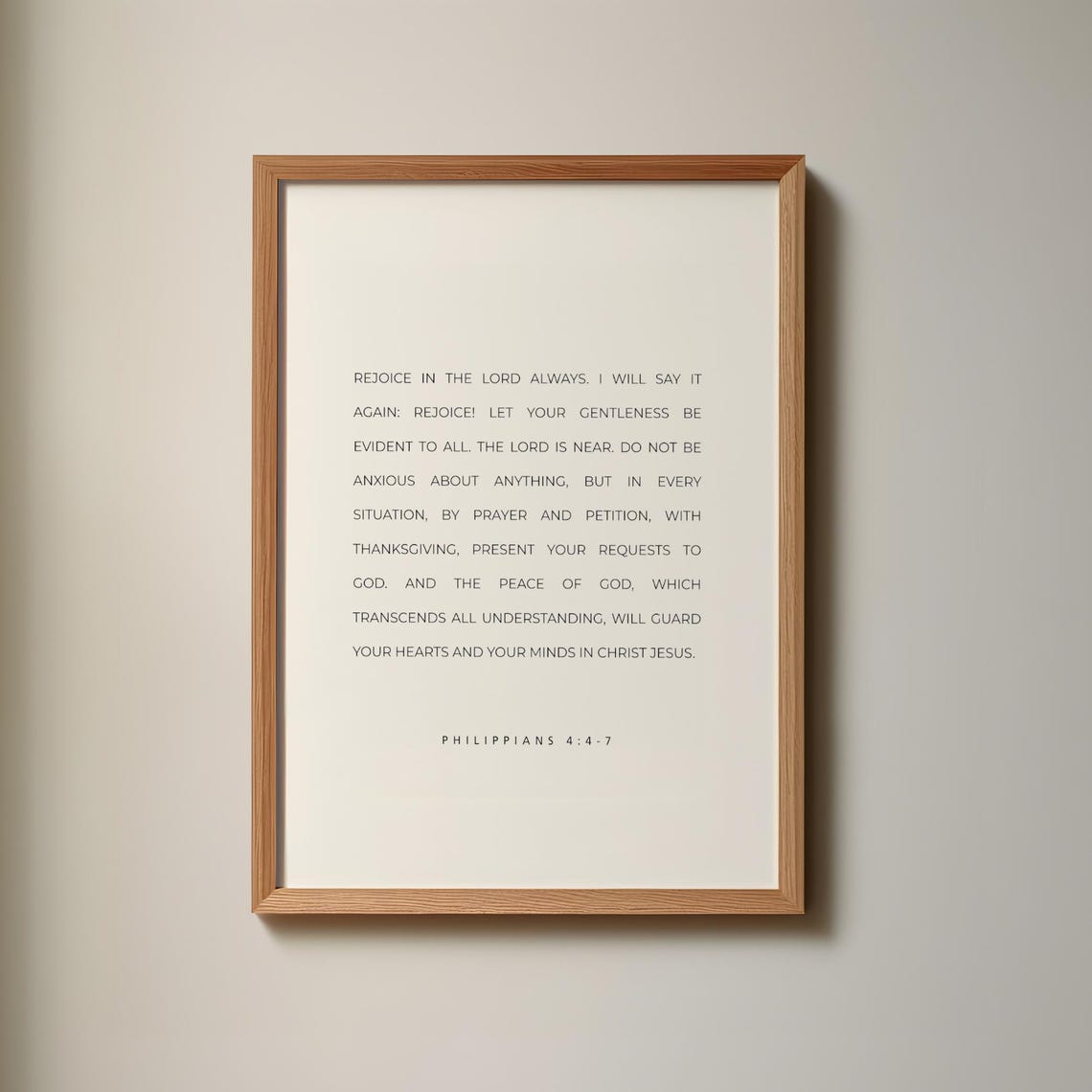 Philippians 4:4-7 Rejoice in the Lord Always Scripture Wall Poster