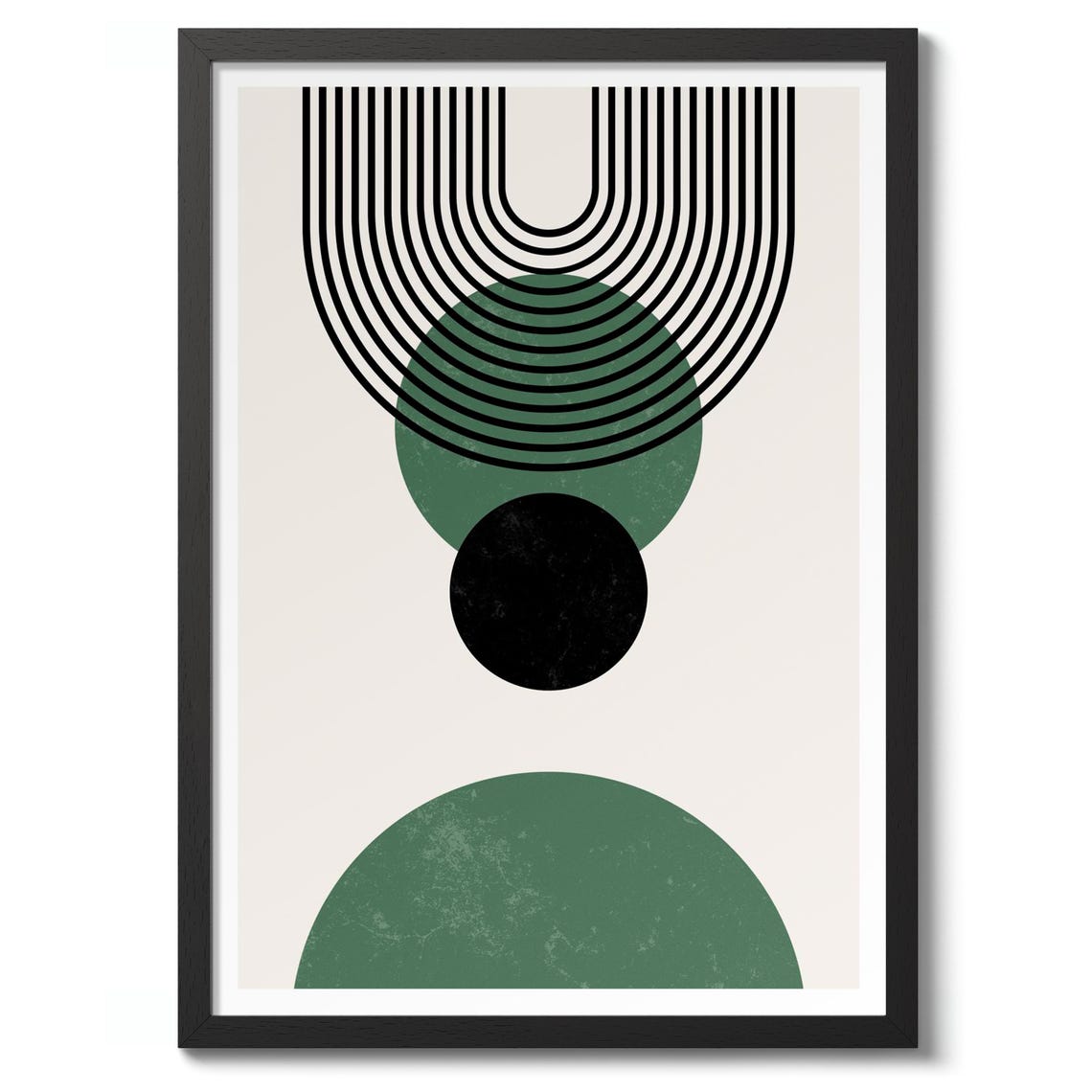 Green Arches Geometric Modern Boho Abstract Circle Shapes Poster