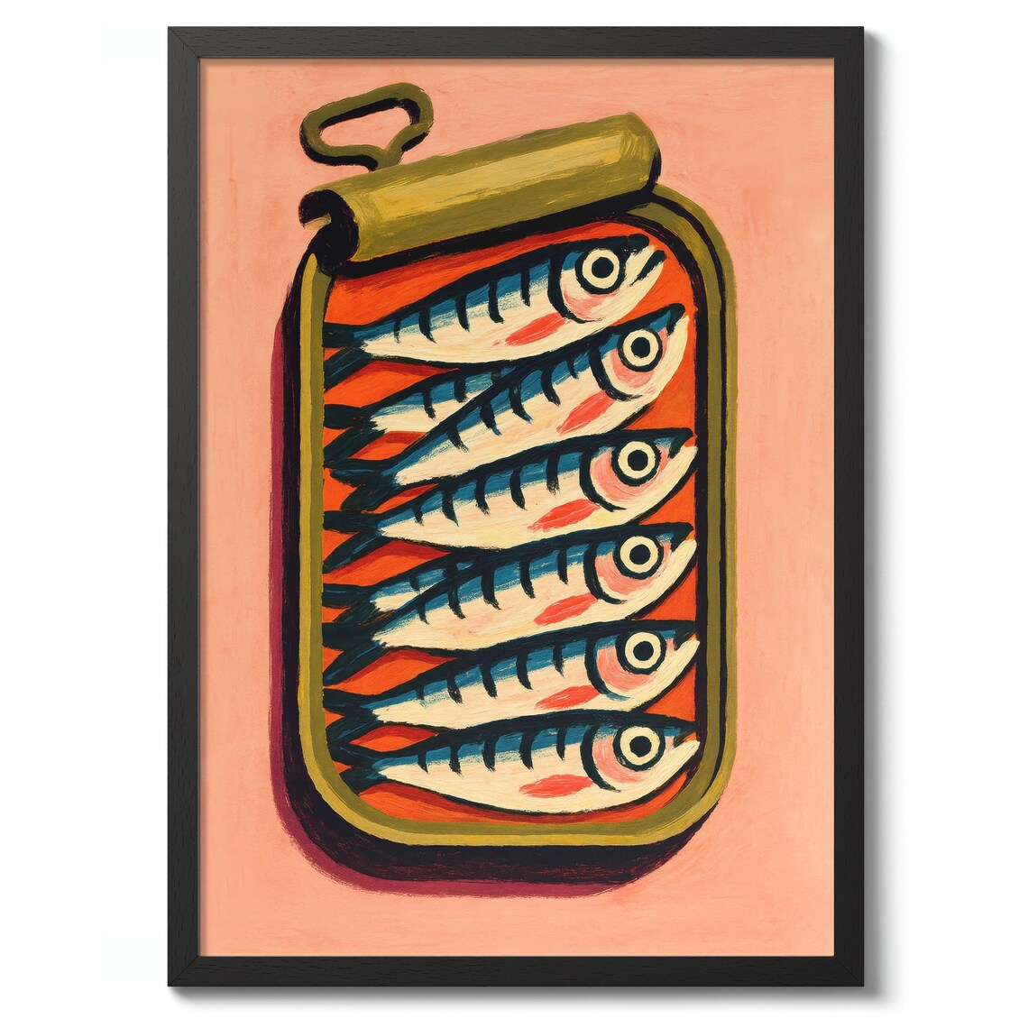 Sardines Illustration Art Print, Fish Poster Decor