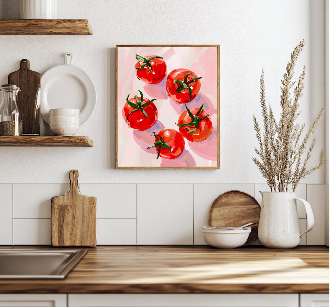 Tomatoes Art Vegetable Wall Print Vegetable Poster Cozy Art For The Kitchen Home Decorating Gift - Image 3